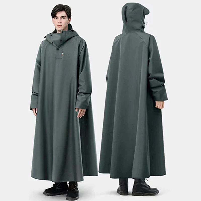 Unisex Regnponcho Lang Loose Oversized Vanntett Regnfrakk 9