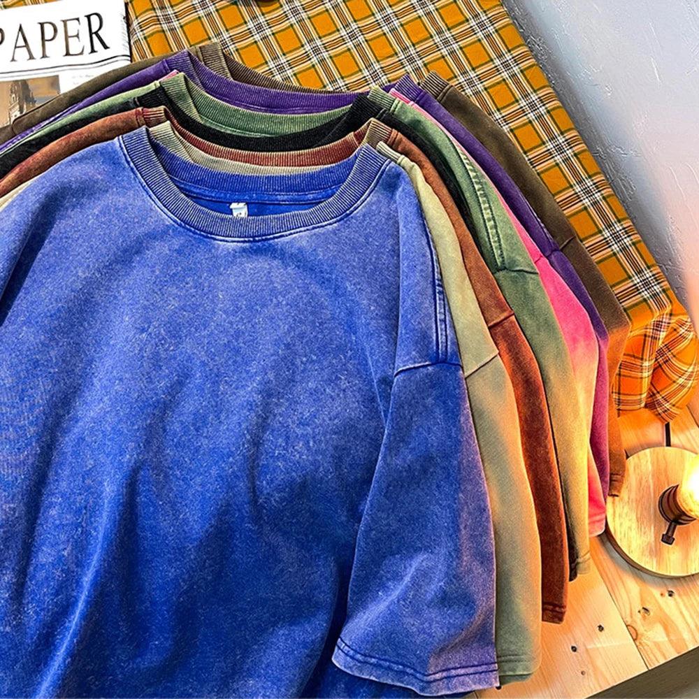 Unisex T-Skjorte Vintage Stil O-Hals 1