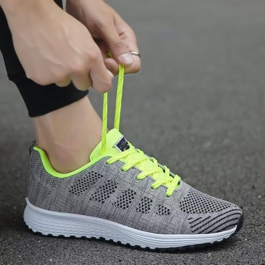 Pustende flate sko i mesh for kvinner