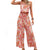 Dame Jumpsuit Blomstertrykk Vintage Polyester Firkantet Utringning 4