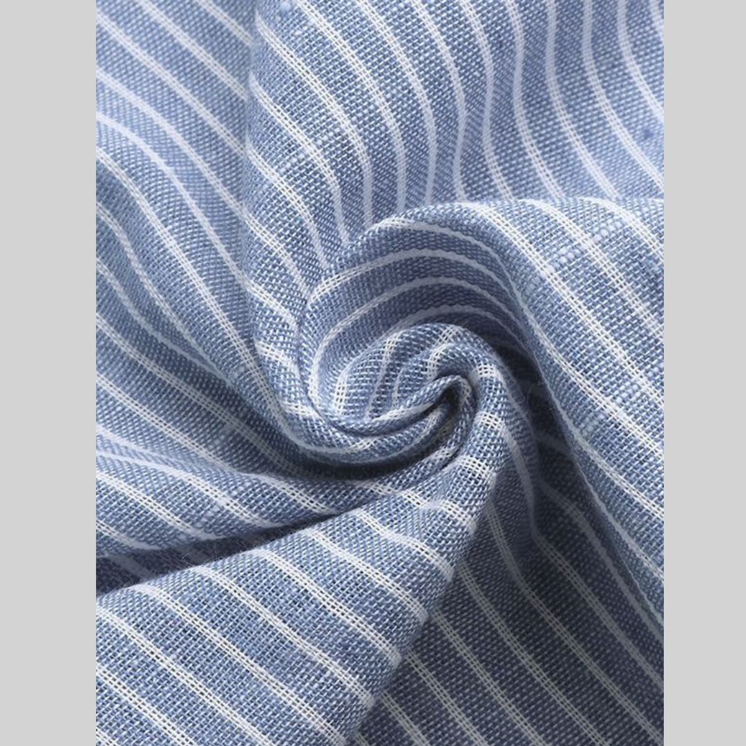 Herreskjorte Stripete Stående Krage Bomull Polyester 3