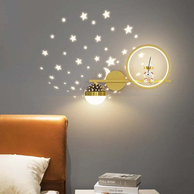 Vegglampe Barn Rom Magisk Univers Design med Dimbart LED Belysning 7