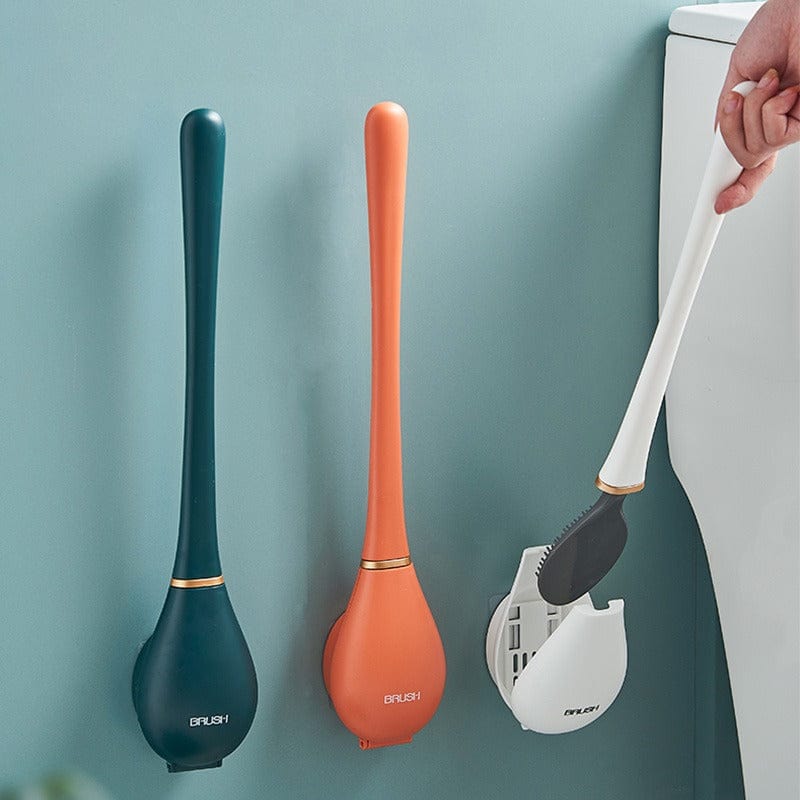 Veggmontert Silikon Toalettbørste med Ergonomisk Håndtak 1