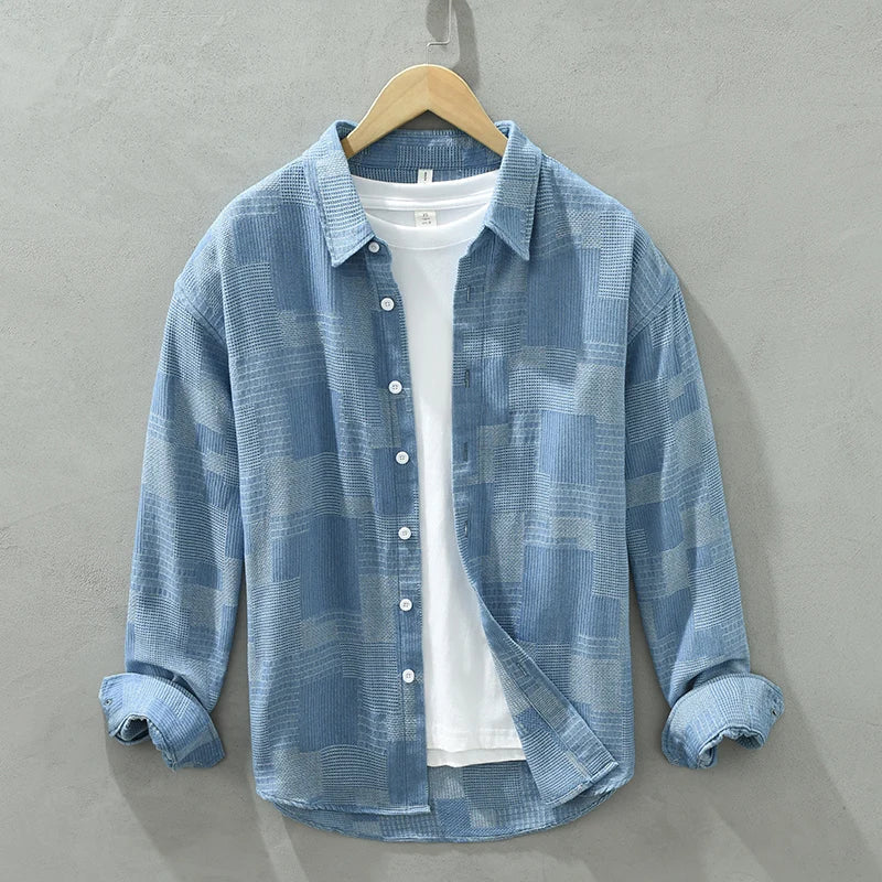 Variant image for Herre Lappeteppe Skjorte Pustende Bomull Polyester-7