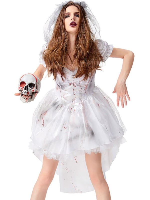 Voksen Vampyrbrudekjole Halloween Kostyme Mini Polyester 1