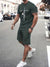 Variant image for Herre Sommer Sett Kortermet T-skjorte Bomull Shorts-13