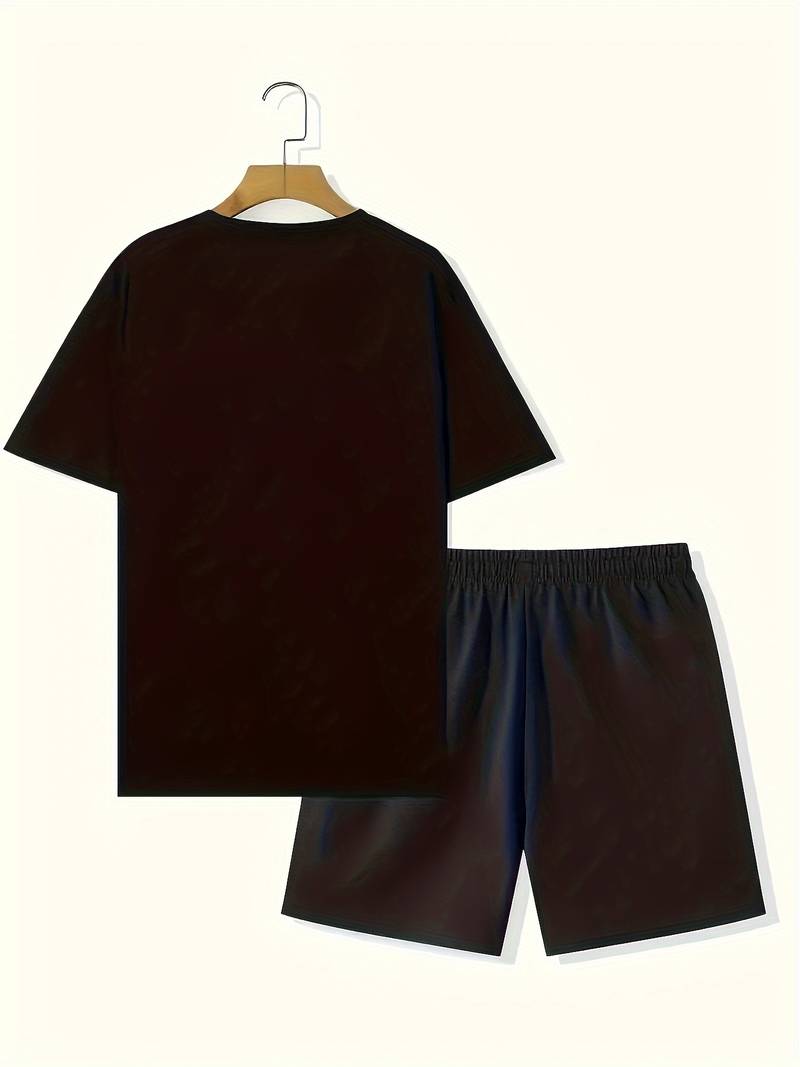 Herre Sommer Sett Kortermet T-skjorte Bomull Shorts-5