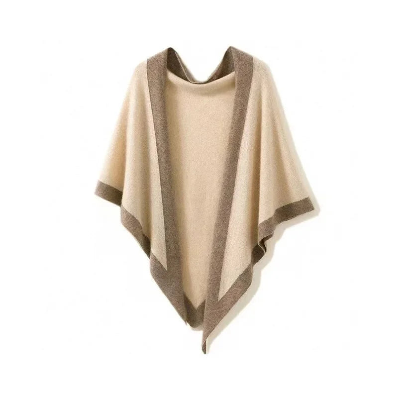 Women's Triangle Shawl with Contrast Edge 3