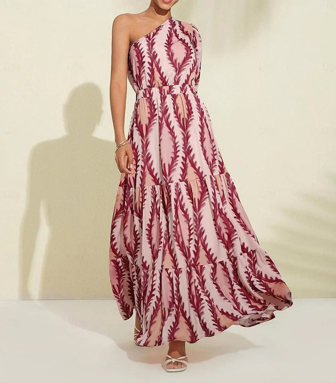 Variant image for Dame Maxikjole En Skulder Elegant Lett Stoff Bryllup Sommer-1