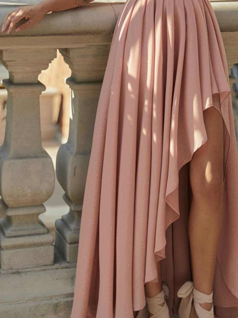 Dame Kjole En-Skulder Chiffon Elegant Bryllup Sommerkjole