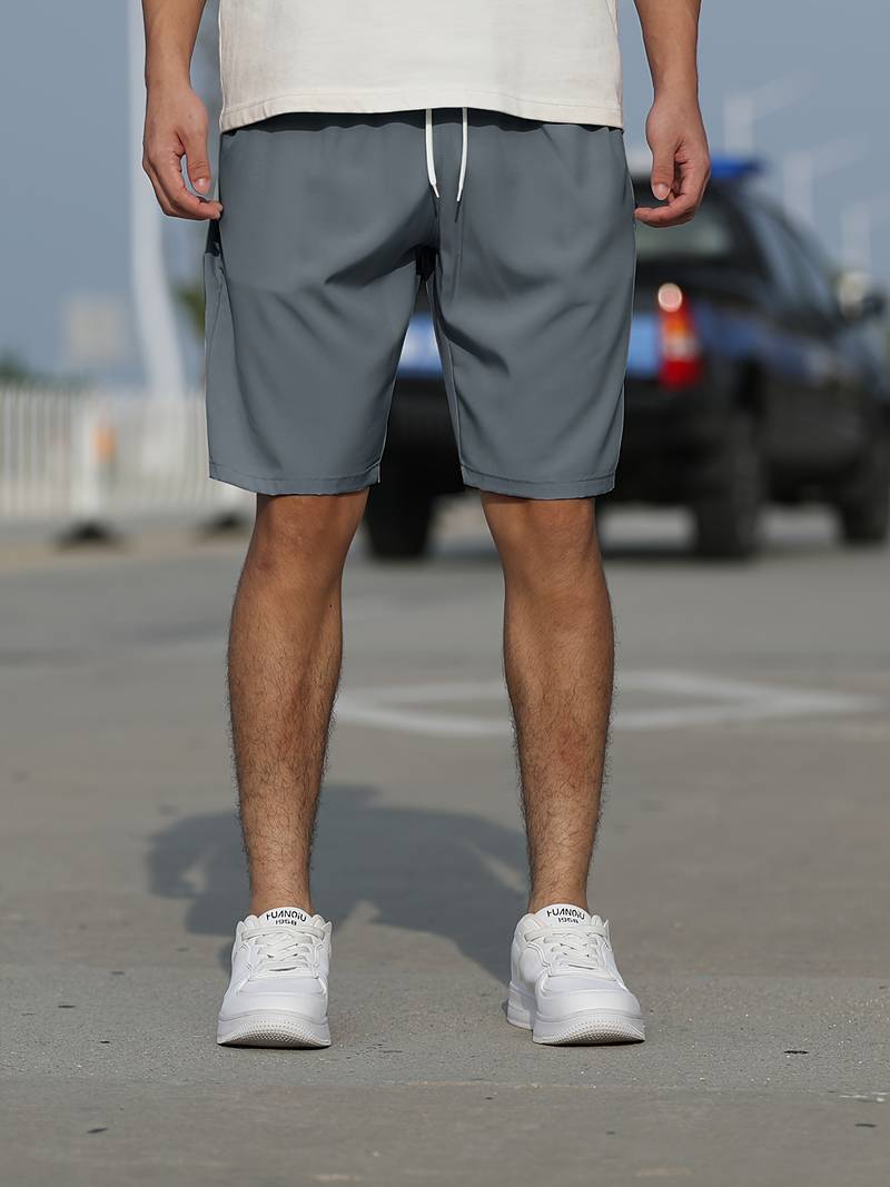 Herre Shorts Avslappet Snitt Pustende Materiale-4