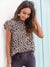 Kvinne Bluse Leopardmønster Ruffle Polyester