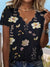 Variant image for Kvinne Bluse Løs Passform Polyester Blomstertrykk-9