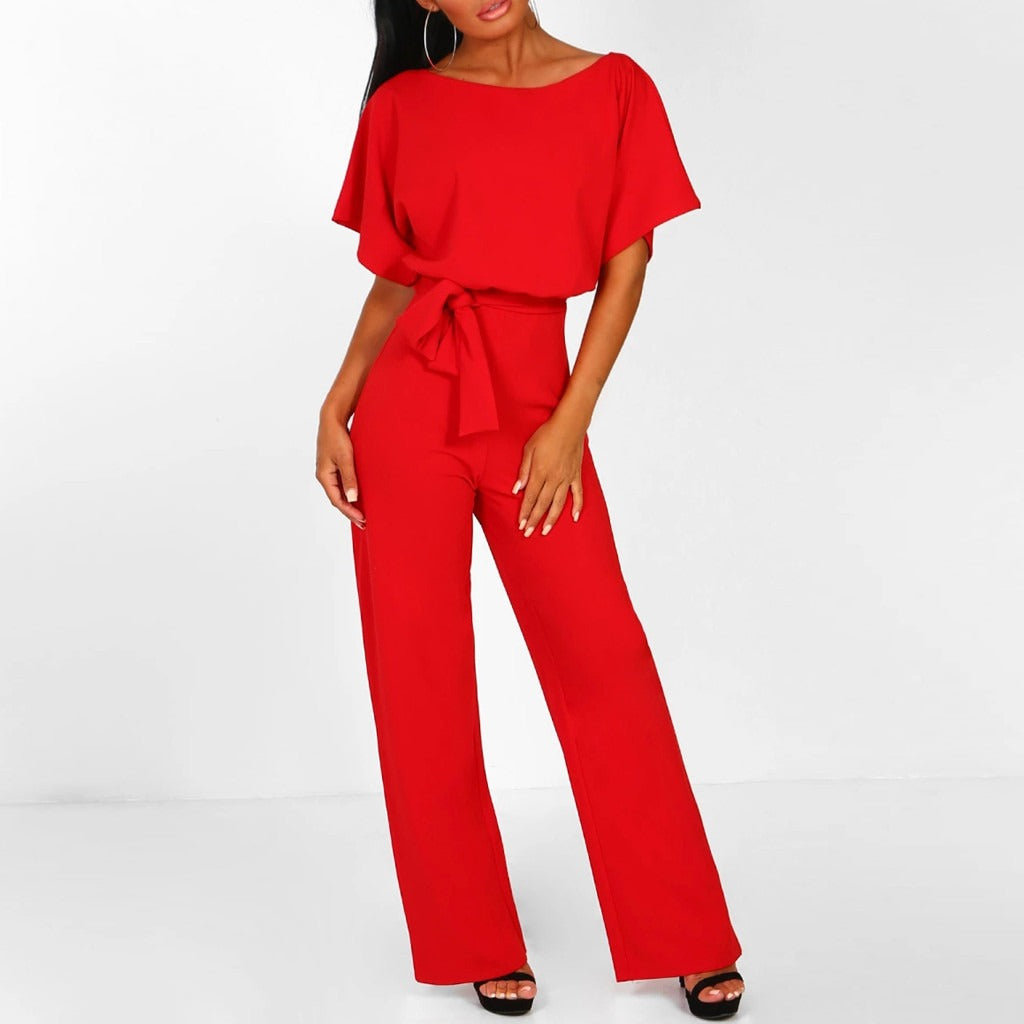 Dame Jumpsuit Bred Ben Blonderdetalj Polyester Slank Passform-1