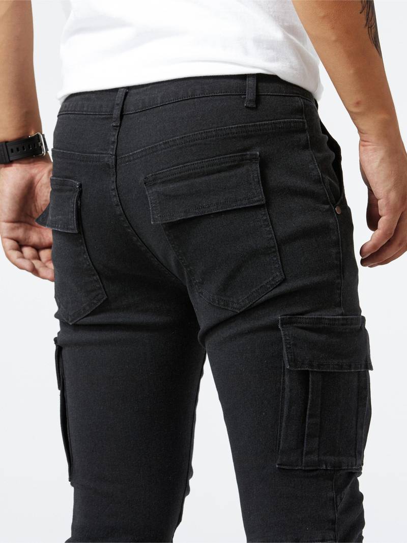 Herre Slim-Fit Cargo Bukser 100% Bomull Moderne Design-5
