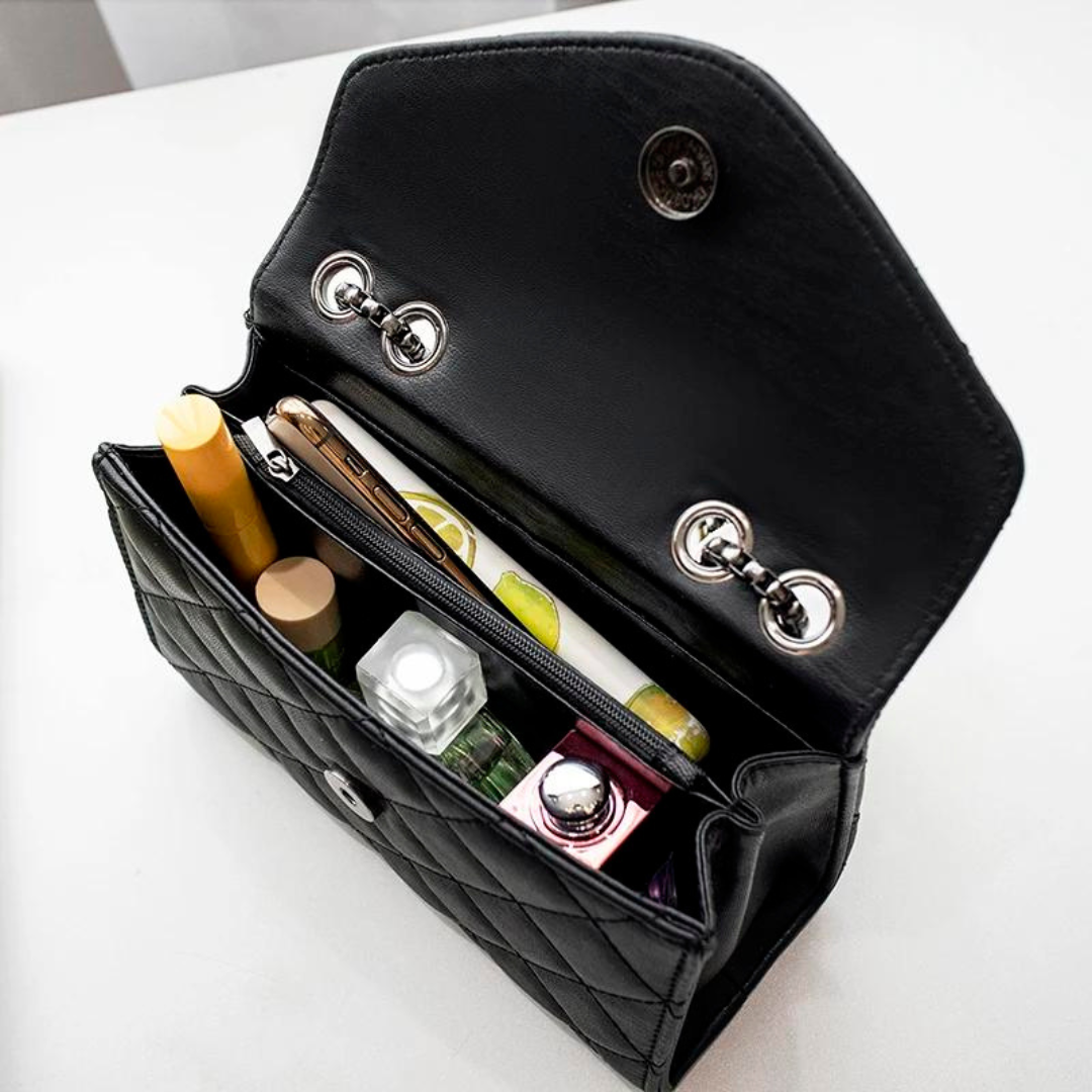 Luksus vattert crossbody veske med dusker