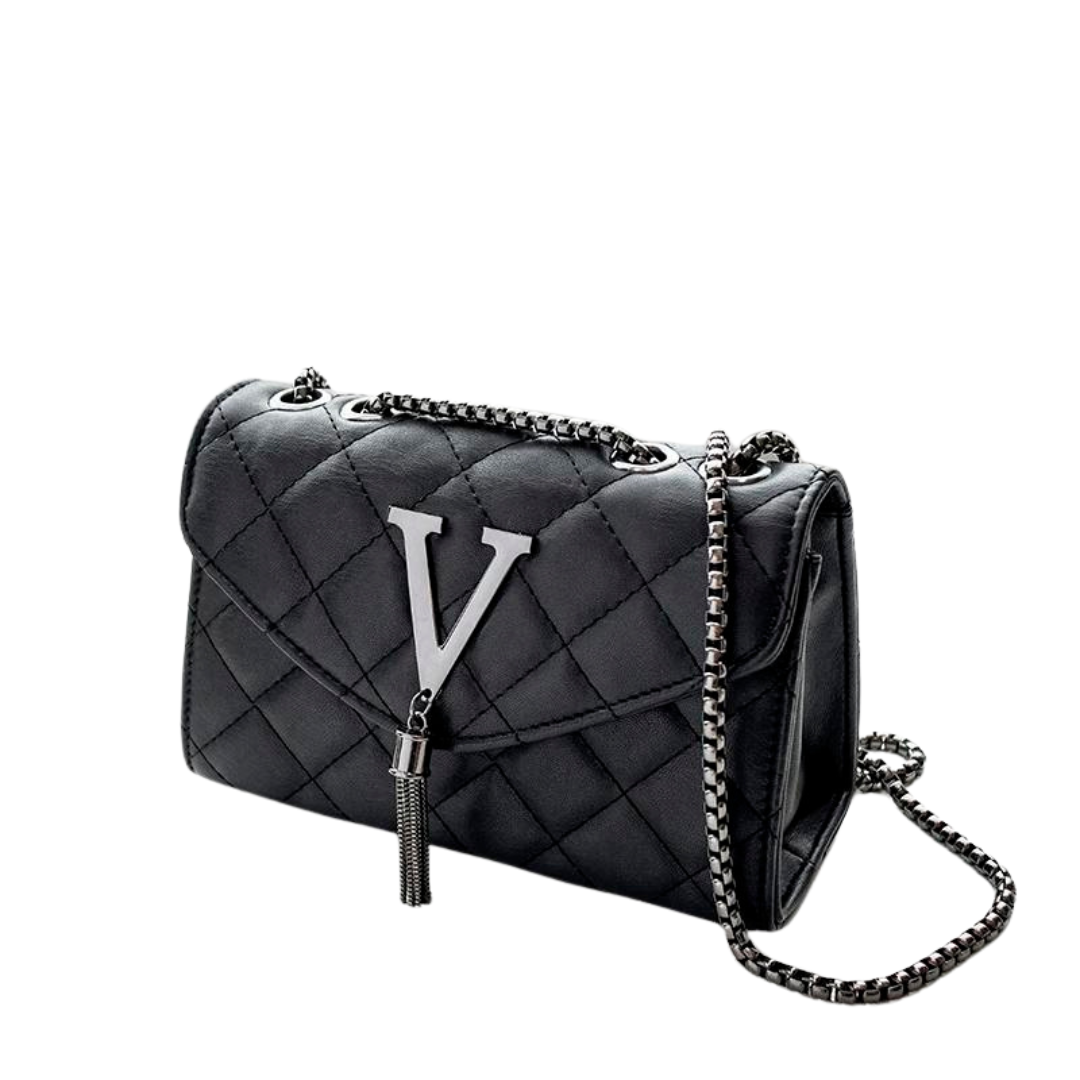 Luksus vattert crossbody veske med dusker