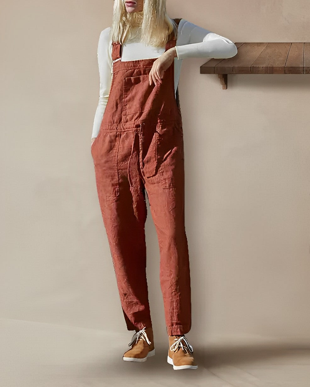 Dame Jumpsuit Uformell Dungarees Pustende Bomull 1