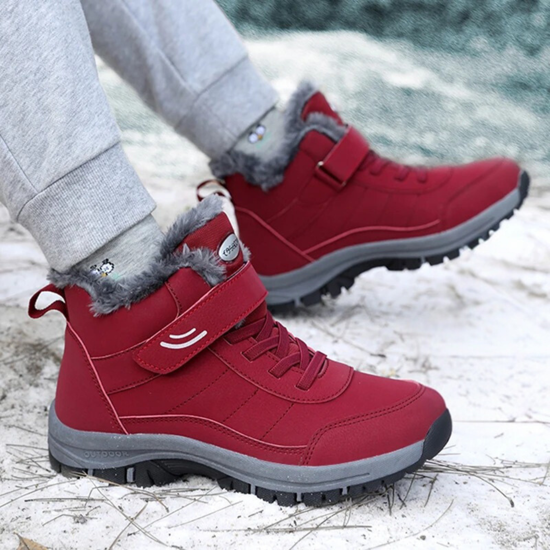 Lette snøstøvler med pels til dame