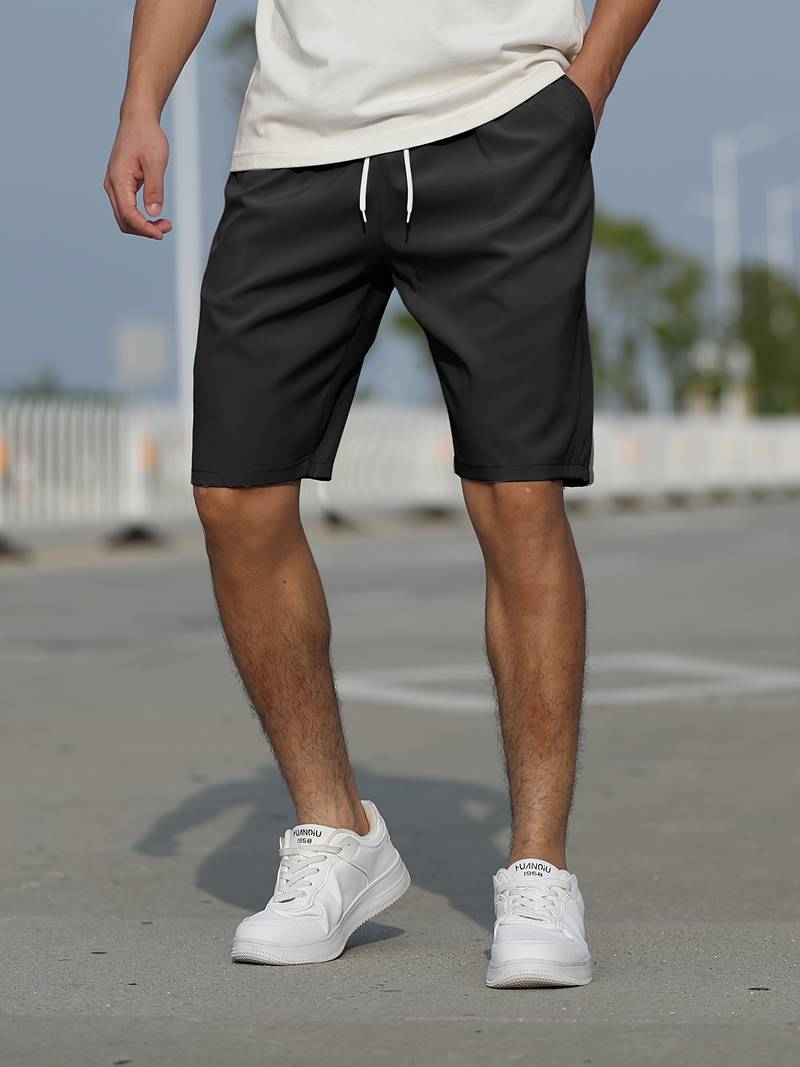 Herre Shorts Avslappet Snitt Pustende Materiale-1