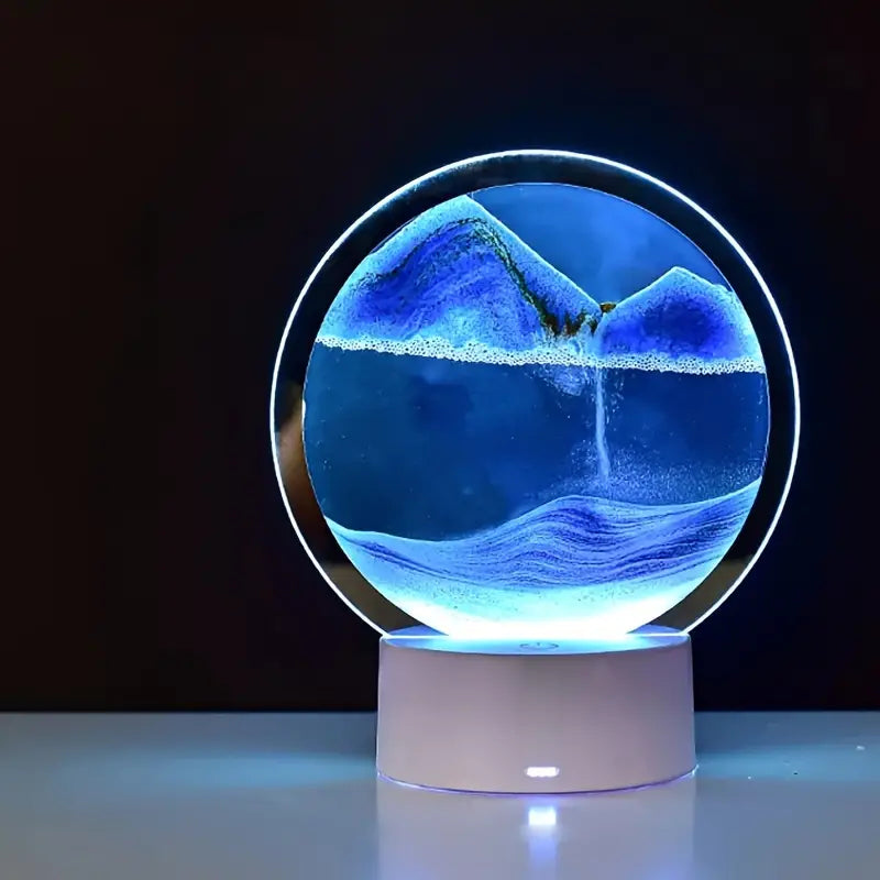 Sandlampe 3D Sylinder Design Glass Myk Belysning-1