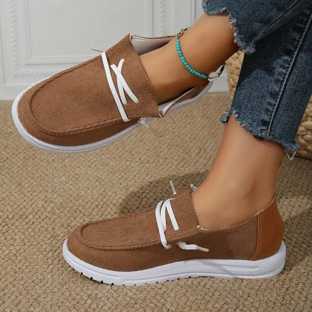 Pustende kordfløyelssko for kvinner