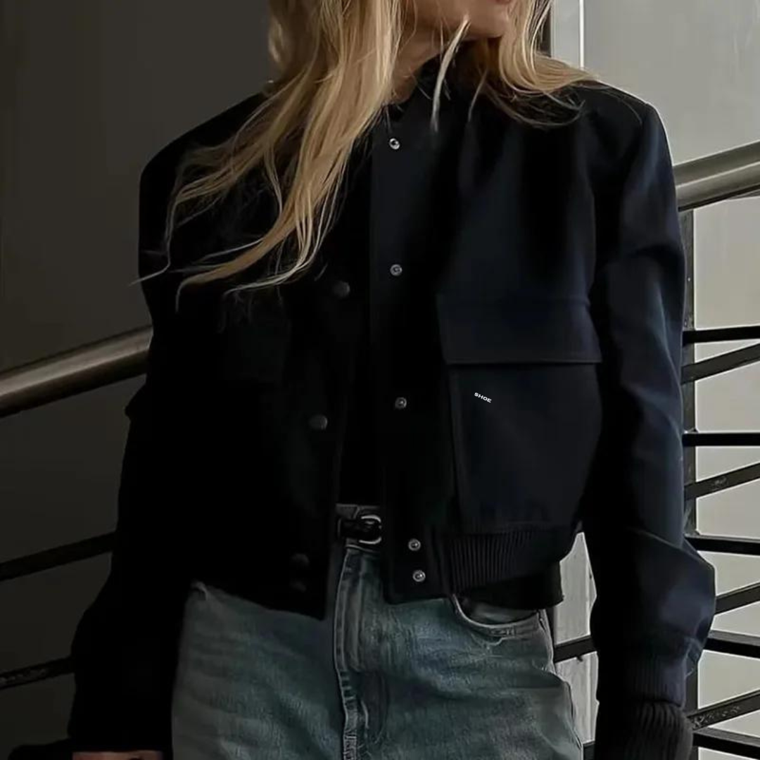 Cropped bomberjakke for kvinner