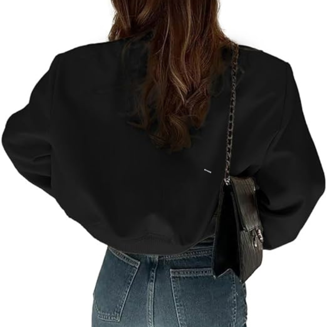 Cropped bomberjakke for kvinner