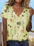 Variant image for Kvinne Bluse Løs Passform Polyester Blomstertrykk-49