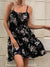 Dame Sommerkjole Blomstertrykk Spaghetti Stropper Polyester