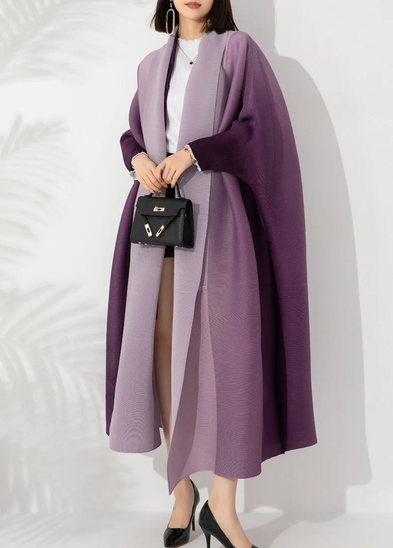Gradient plissert trenchcoat for kvinner