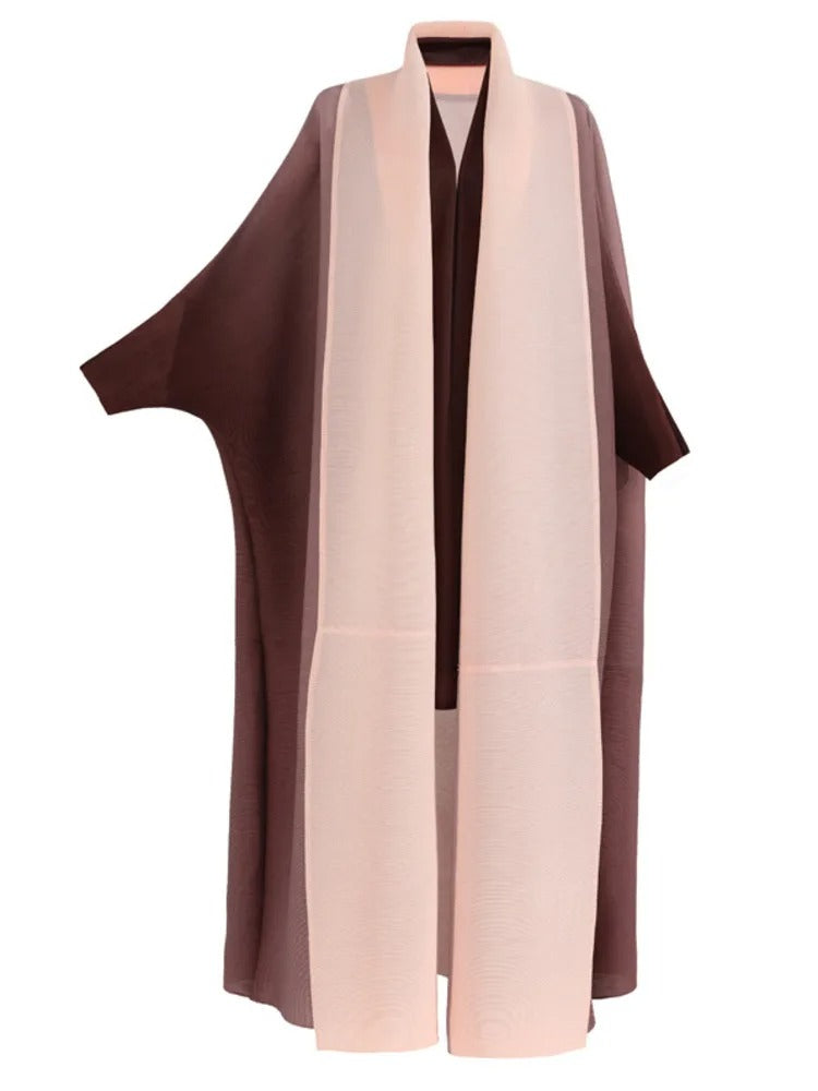 Gradient plissert trenchcoat for kvinner