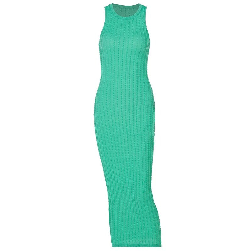 Ermeløs heklet bodycon for kvinner