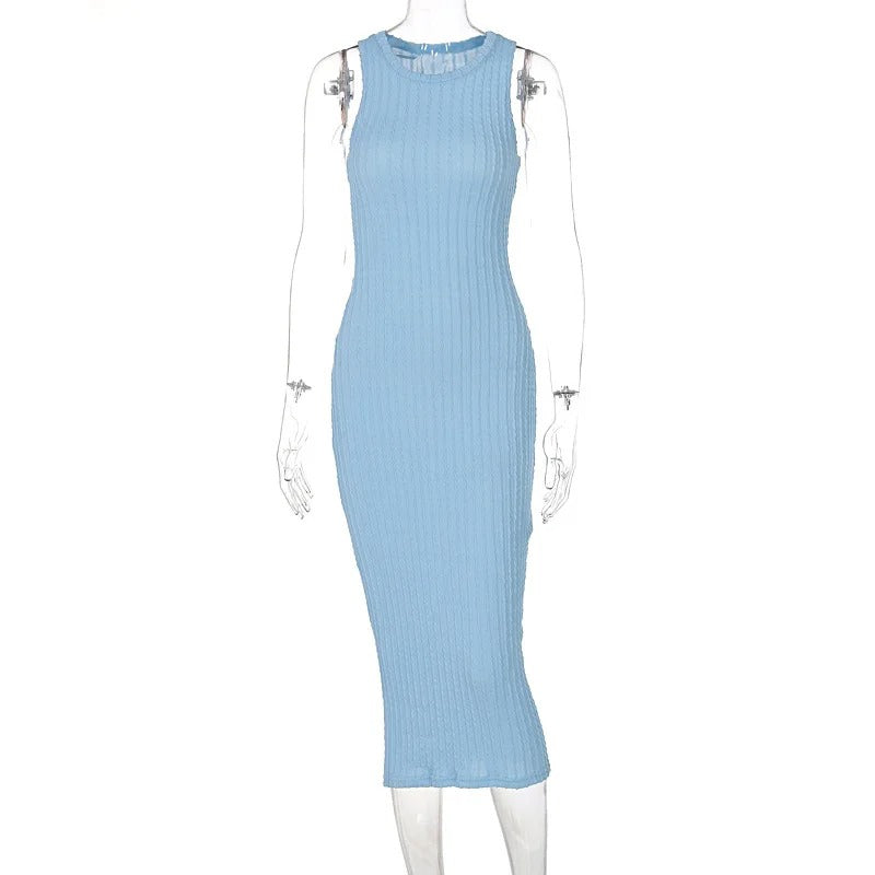 Ermeløs heklet bodycon for kvinner