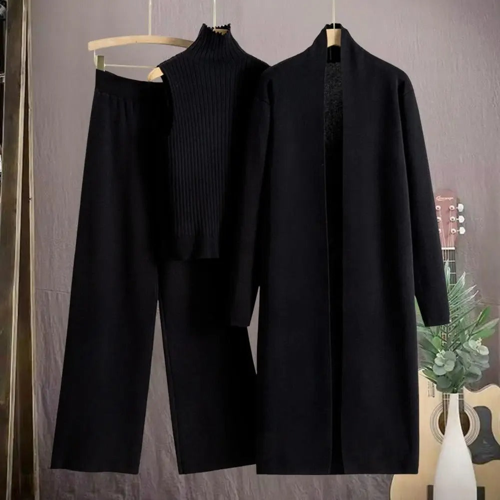 3-delt sett med vintercardigan for kvinner