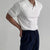 Strikket jacquardpolo for menn