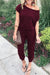 Løs jumpsuit uten skuldre for kvinner