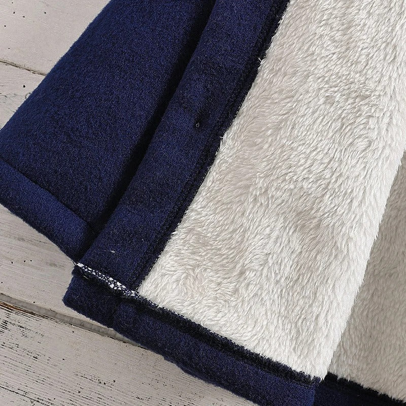 Fleecefrakk for barn med fortykket hette