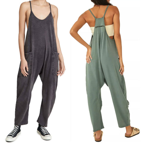 Variant image for Dame Jumpsuit Løs Passform Myk Stoff med Sidelommer-1