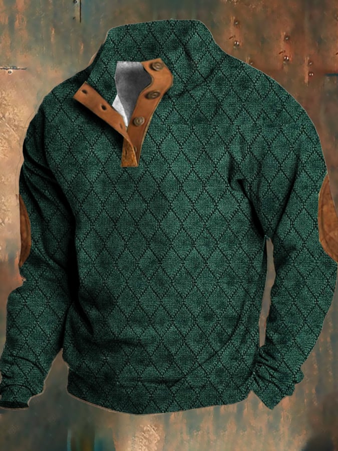 Herre Fleece Genser Retro Stil Myk Polyester 2
