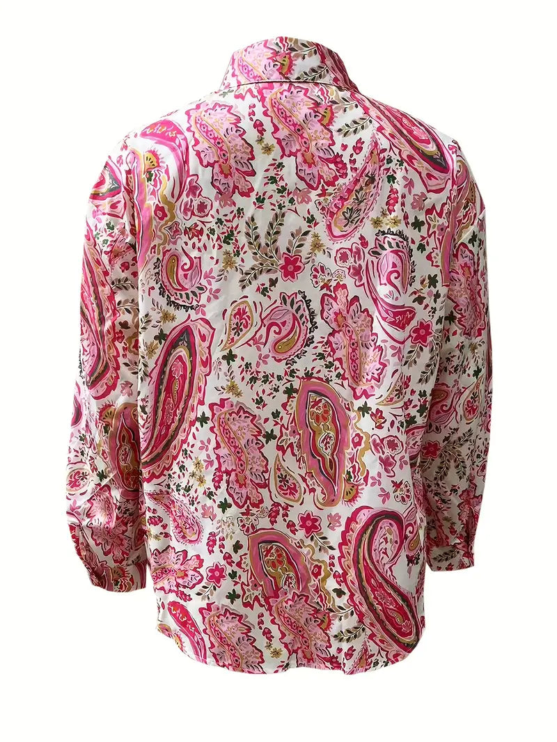 Dame Langermet Skjorte Paisley 100% Bomull-3