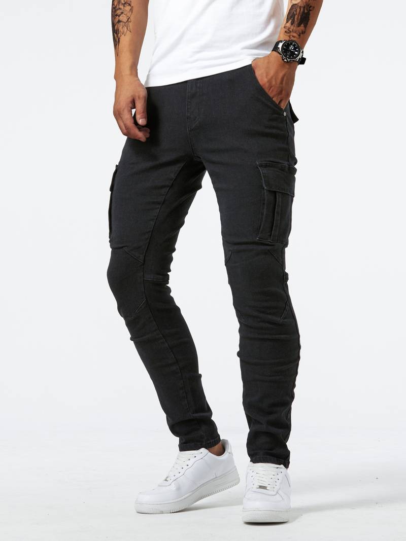 Herre Slim-Fit Cargo Bukser 100% Bomull Moderne Design-2