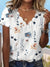 Variant image for Kvinne Bluse Løs Passform Polyester Blomstertrykk-1