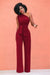 Dame Jumpsuit En-Skulder Design Polyester og Bomull-2