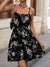 Dame Sommerkjole Blomstertrykk Spaghetti Stropper Polyester