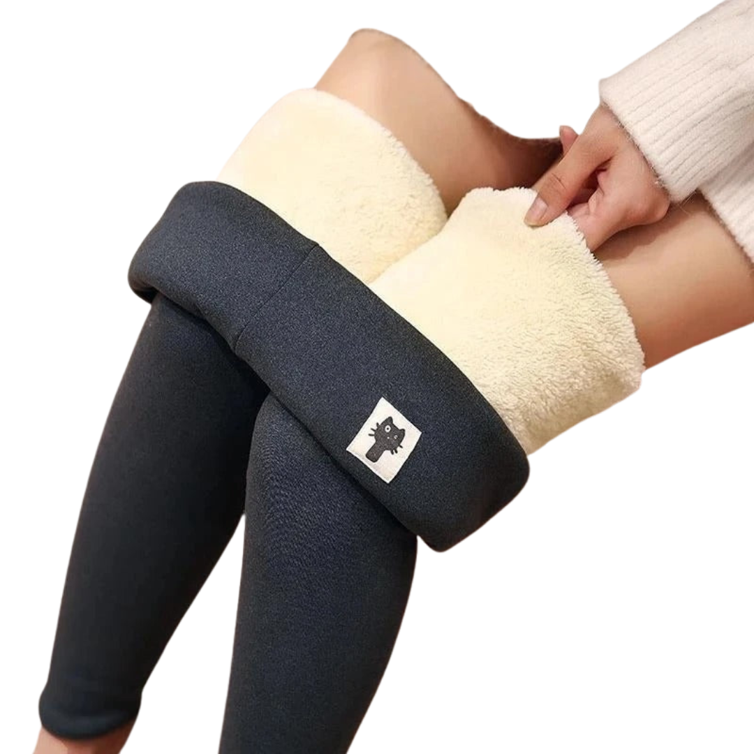 Fløyelsfôret fleece-leggings for kvinner