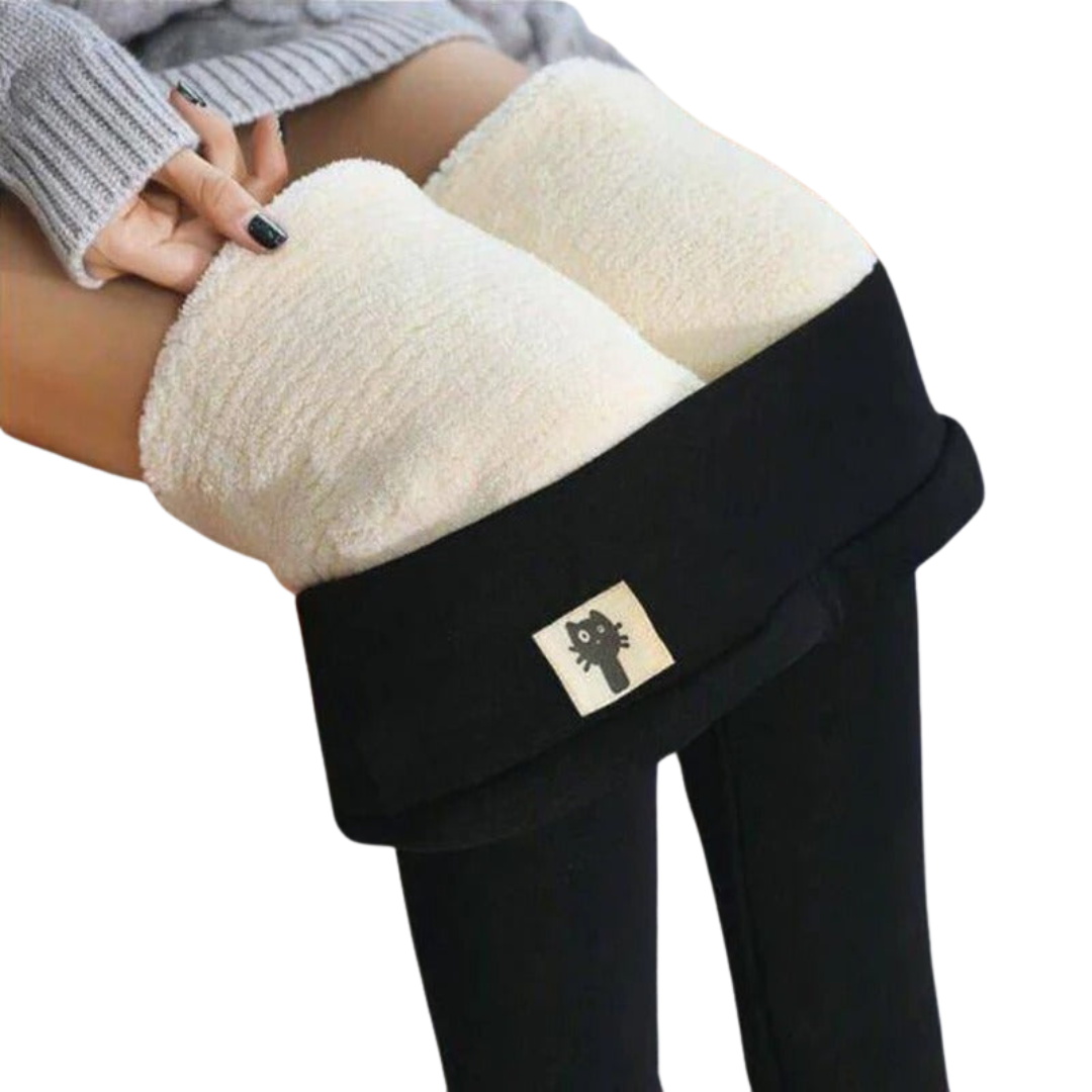 Fløyelsfôret fleece-leggings for kvinner