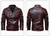 Fleece motorsykkeljakke i skinn for menn