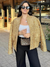 Gold Loose Casual jakke for kvinner