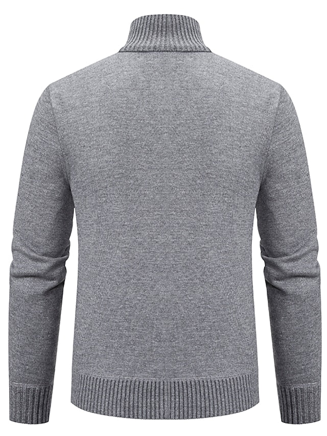 Herre Half Zip Genser Strikket Elegant Akryl-5